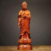 Adorno de Estatua de Buda de Pie de Palo de Rosa Obra Maestra Festiva Regalo Estatua de Adoración Familiar Escultura de Madera Decoración Hecha a Mano