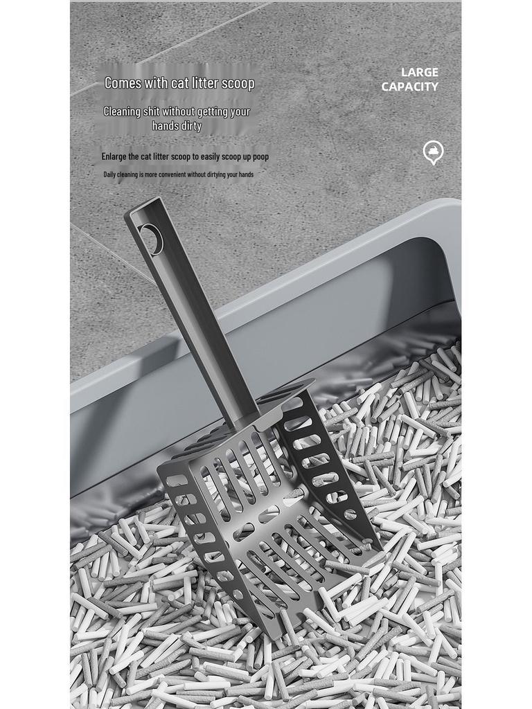 Luxuriöse spritzwassergeschützte Katzentoilette mit großem Raum, hohem Rand und Edelstahleinsatz für Weihnachten