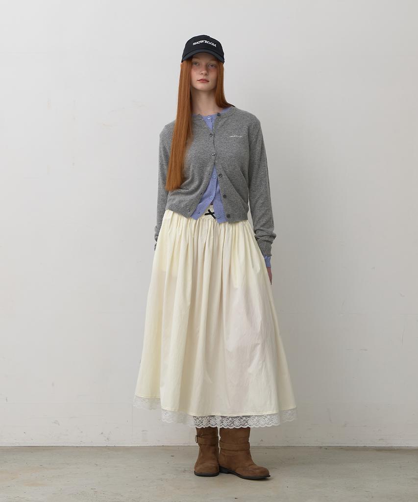 320 Showroom Chloé Lace Banding Midi Skirt Cream