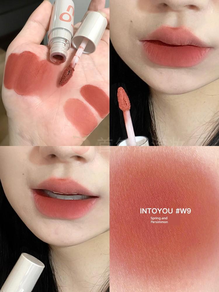 Olive Skin Whitening Lipstick Intoyou Air Lip Mud 2.0 New Version C101 Jumping Peach C103 Lip Gloss with Fine Shimmer