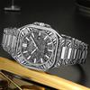 Vintage Men Quartz Watch Luxury Auto Calendar Specific Lines Stainless Steel Strap Wristwatch For Mans Analog