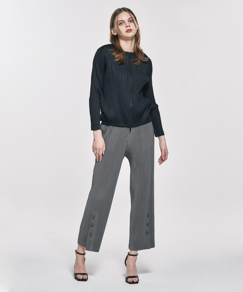 Waiowai Slit Button Pants_Charcoal