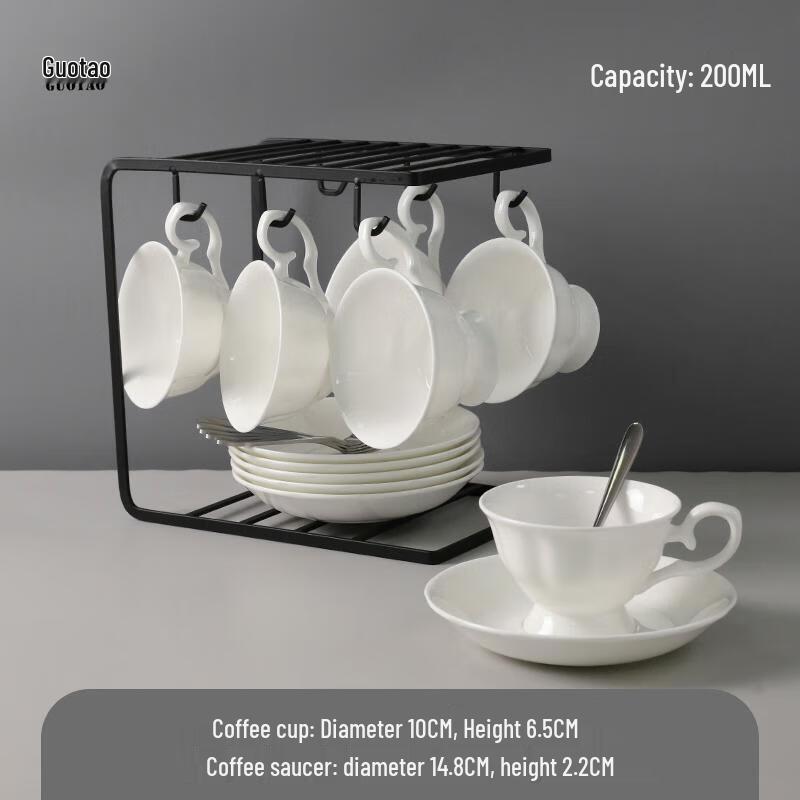 HANDUNYOU European Style White Coffee Cup & Saucer Set