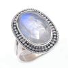 Natural Rainbow Moonstone Gemstone 925 Solid Sterling Silver Gift Ring S.6 Y0v84