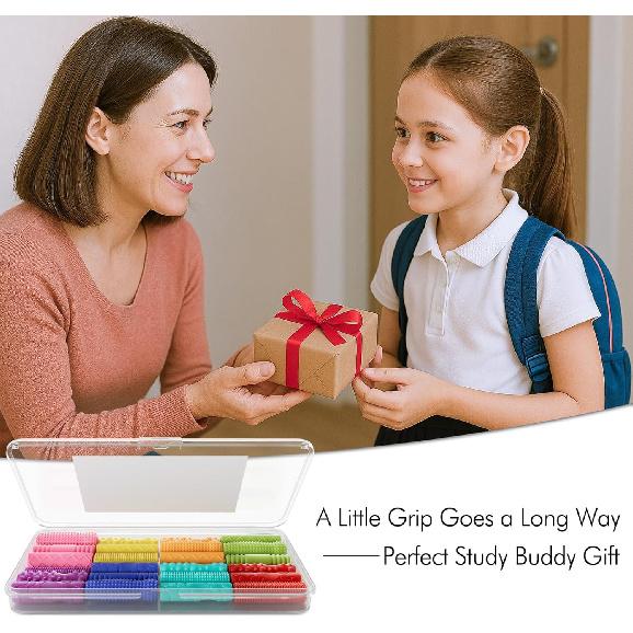 Sensory Textured Silicone Fidget Toys, 24PCS Four Sizes Pencil Grips for Kids Handwriting,Classroom School Education Tool for Stress Anxiety ADHD &