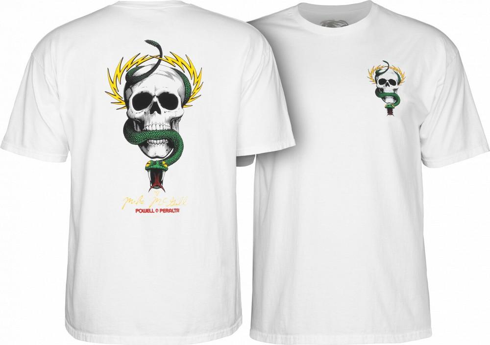 Powell Peralta Mike McGill SKULL AND SNAKE Skateboard T Shirt WHITE Unisex T-Shirt XL