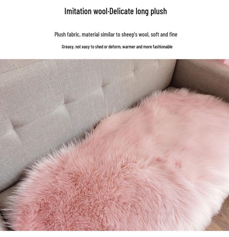 European Imitation Wool Plush Carpet - Gray and White