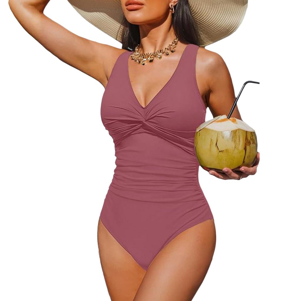 Damen Einteiliger Bikini Badeanzug, Sportliche Bademode