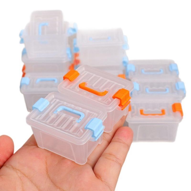 Dollhouse 5/10Pcs Home Home Decoration Dollhouse Mini Storage Box Clear Toolbox Model Dolls House Micro Scene Decor Props