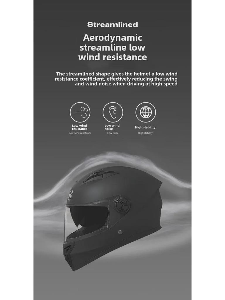 All-Season Electric Motorcycle Helmet with Double Visor for Men and Women - Winter Warm, Full-Face Protection