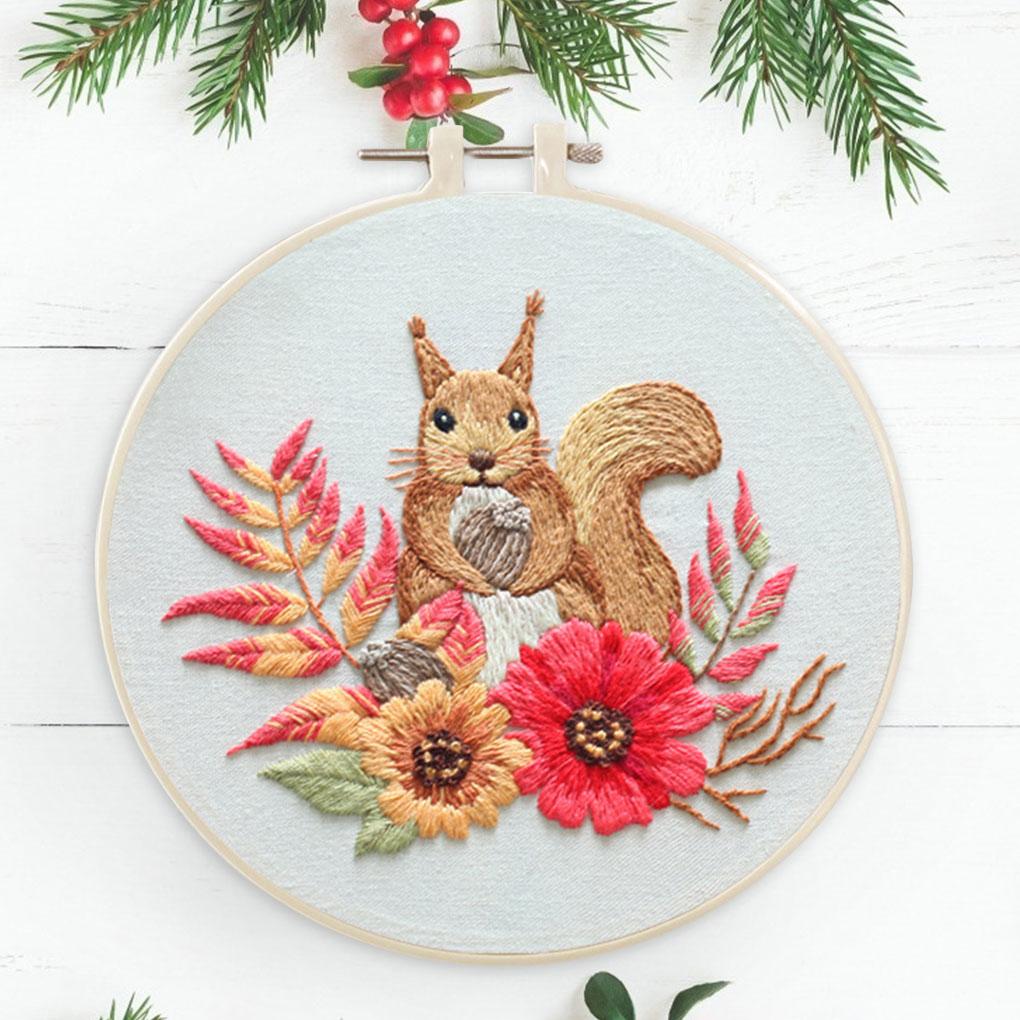 Kit de Inicio de Bordado con Patrón Impreso DIY Puntada para Principiantes Herramientas Semiacabadas