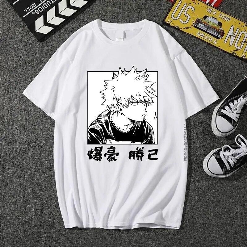 

Аніме My Hero Academia Bakugou Katsuki Повсякденна літня вільна футболка Harajuku для унісекс/жіноча толстовка 3XL