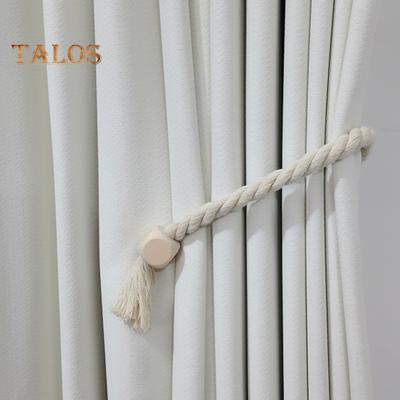 2 pezzi fermatende magnetici in legno con palline in cotone naturale intrecciato a mano, decorazione per la casa Boho