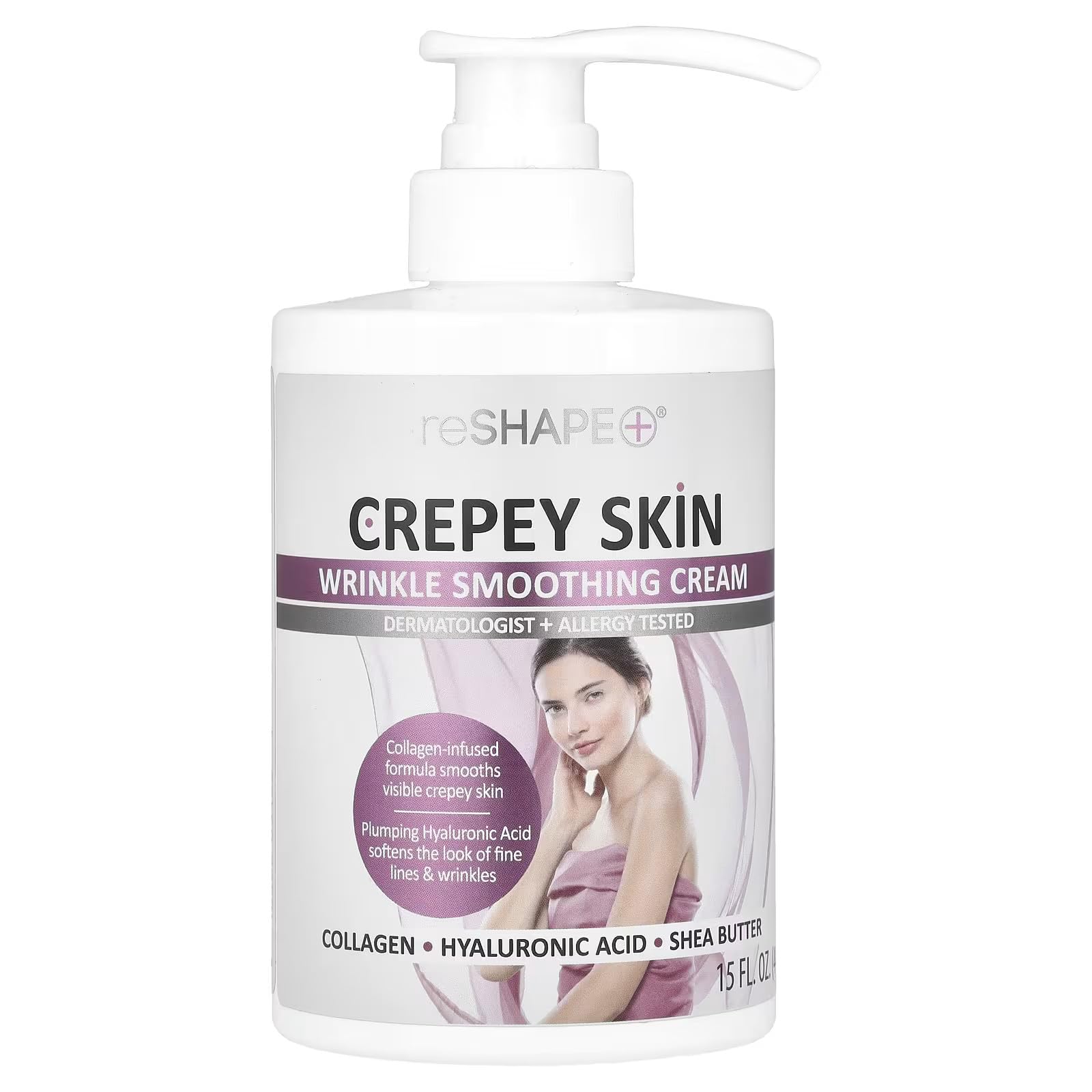 

Reshape Plus Crepe Skin Cream for Wrinkle Concerns: Collagen Body & Face Cream, Moisturizing Skincare Lotion, 444ml (15ml) [Product]