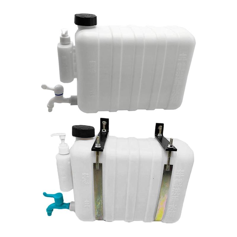 Mount Water Tank 14 Liter 18.5x11.4x6.3inch with Faucet Plastic Structure for Long Distance Drivers Accessory Multipurpose