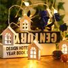 LED Christmas Lights  Small House Shape Lights String Xmas Decor Light for Garden Terrace and Lawn