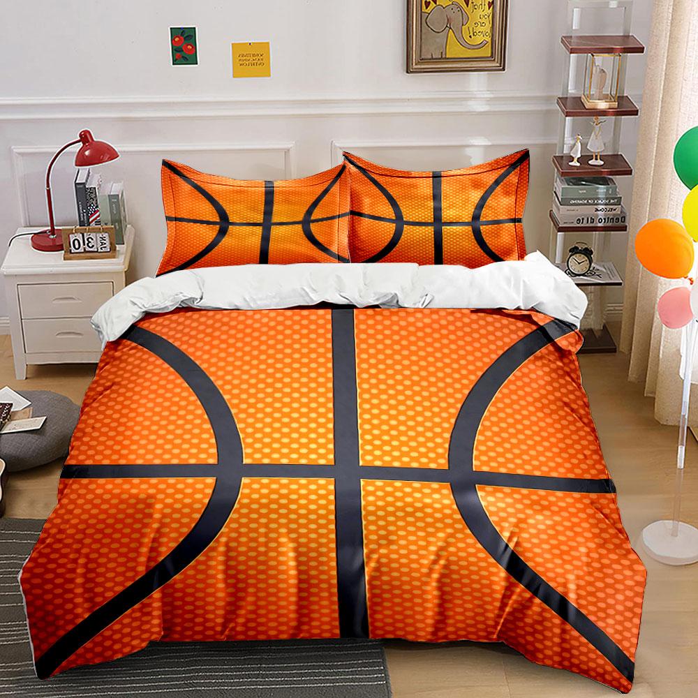 Basketball Pattern Bedding Set Bedding Duvet Cover Set Duvet Cover Pillowcases (1 * Duvet Cover 2 * Pillowcases, Without Duvet Insert)