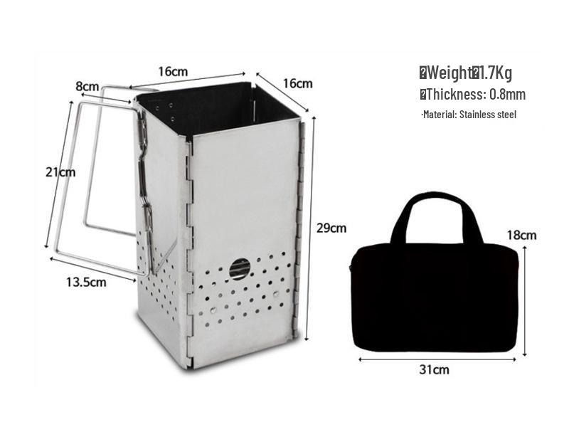 Stainless Steel Bonfire Charcoal Starter Bucket for Outdoor Grilling