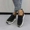 Fashion 2024 Spring and Autumn Women's Loafers Silver Sneakers Rhinestone Platform Shoes Inner Heightening Sneakers Zapatos De Mujer