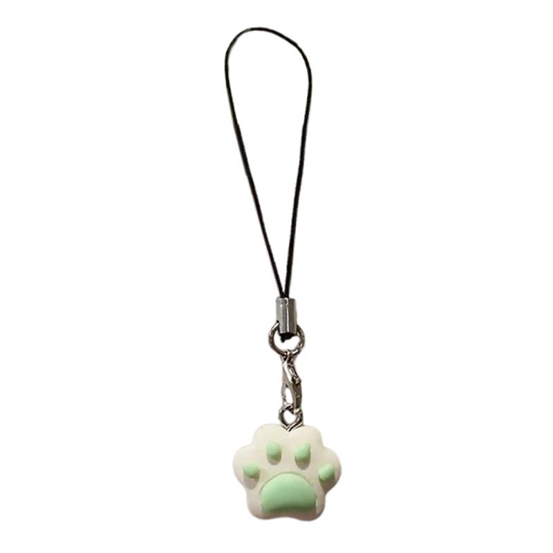 

1Pcs Multifunctional Bag Decorative Keychain Cute Cat Paw Phone-Shaped Pendant Usb Flash Drive Backpack Accessory green