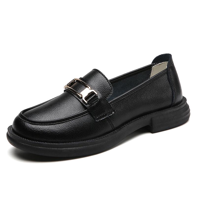 Loafers Women Shoes New In Fashion Luxury Designer Platform Thick Bottom Height Increasing Shoes Metal Chain Slip On Dress Shoes