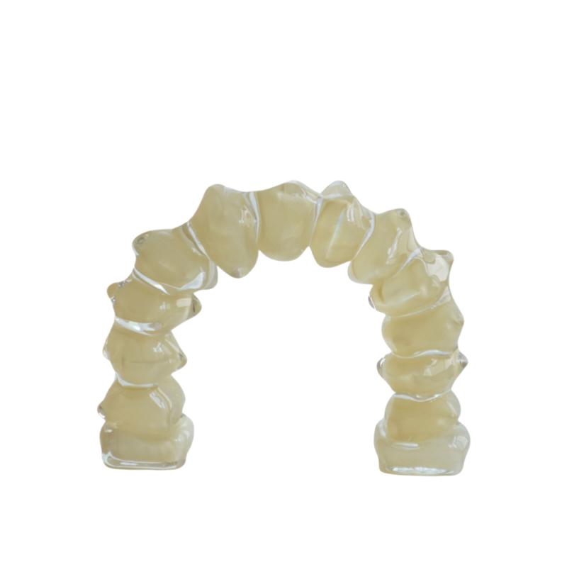 Arco de Vidro Geométrico Criativo Tubo Irregular Vidro Semicircular Artesanato Figuras Decorativas Acessórios de Decoração para Casa