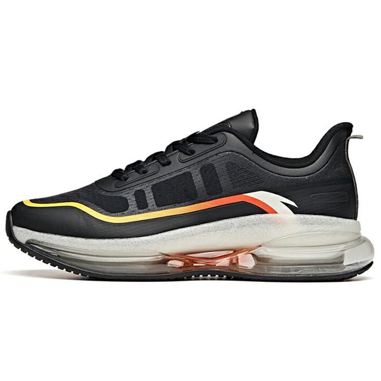 New Anta Cushioned Slip-Resistant Abrasion-Resistant Breathable Low-Top Running Shoes Men's Black White 912045500-4