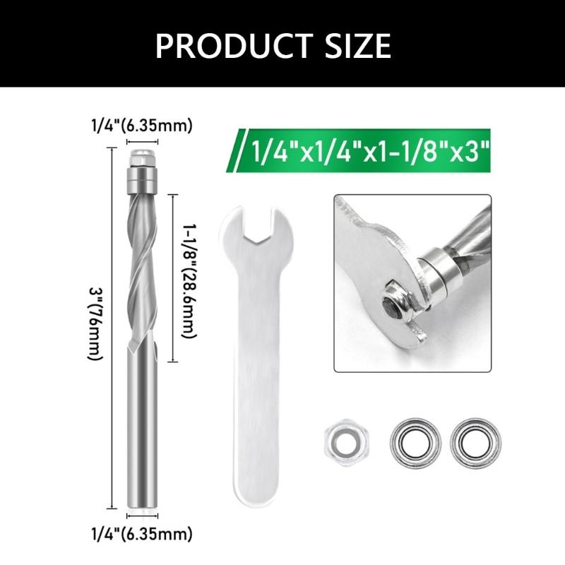Professional Double Bearing Router Bit Set For Precise Trimming On Wood Particleboard MultiMaterial Applications