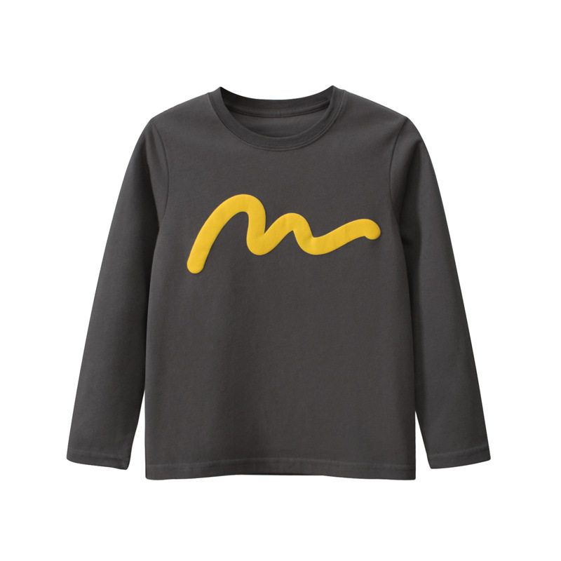 Children's Long-Sleeved T-Shirt 2026 Spring New Style, Medium and Large Kidsren's Round-Neck Top, Boys' Versatile Lettered Cotton Bottoming Shirt