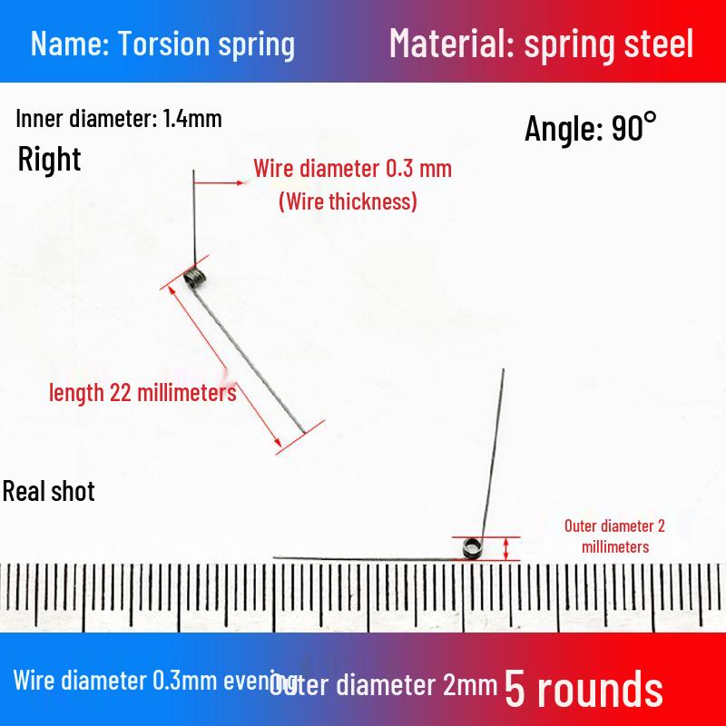 Torsion Spring Steel 0.3-3.0 for 90/180° Clip Trash Can
