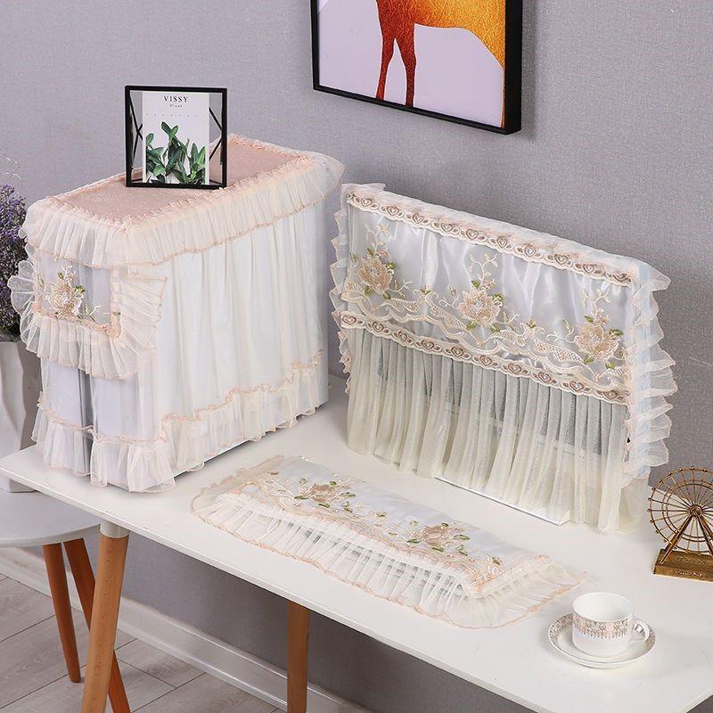 Fabric Lace Design European Style Computer Desktop Dustproof Computer Cover Cloth Keyboard Computer Host Cover Cloth 3PCS ZG266