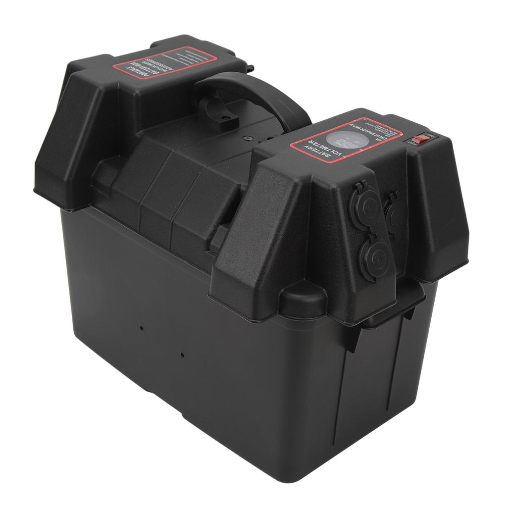Scatola Batteria Intelligente per Motore Elettrico, Impermeabile, 2 Porte USB, ABS, Centro di Alimentazione per Batterie Marine, Resistente per Camper, Furgone, SUV, ATV, Campeggio, Camion