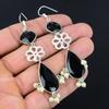 Sterling Silver Black Spinel Gemstone New Dangling Birthday Anniversary Earrings