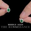 Mini emerald zircon stud earrings retro court temperament earrings