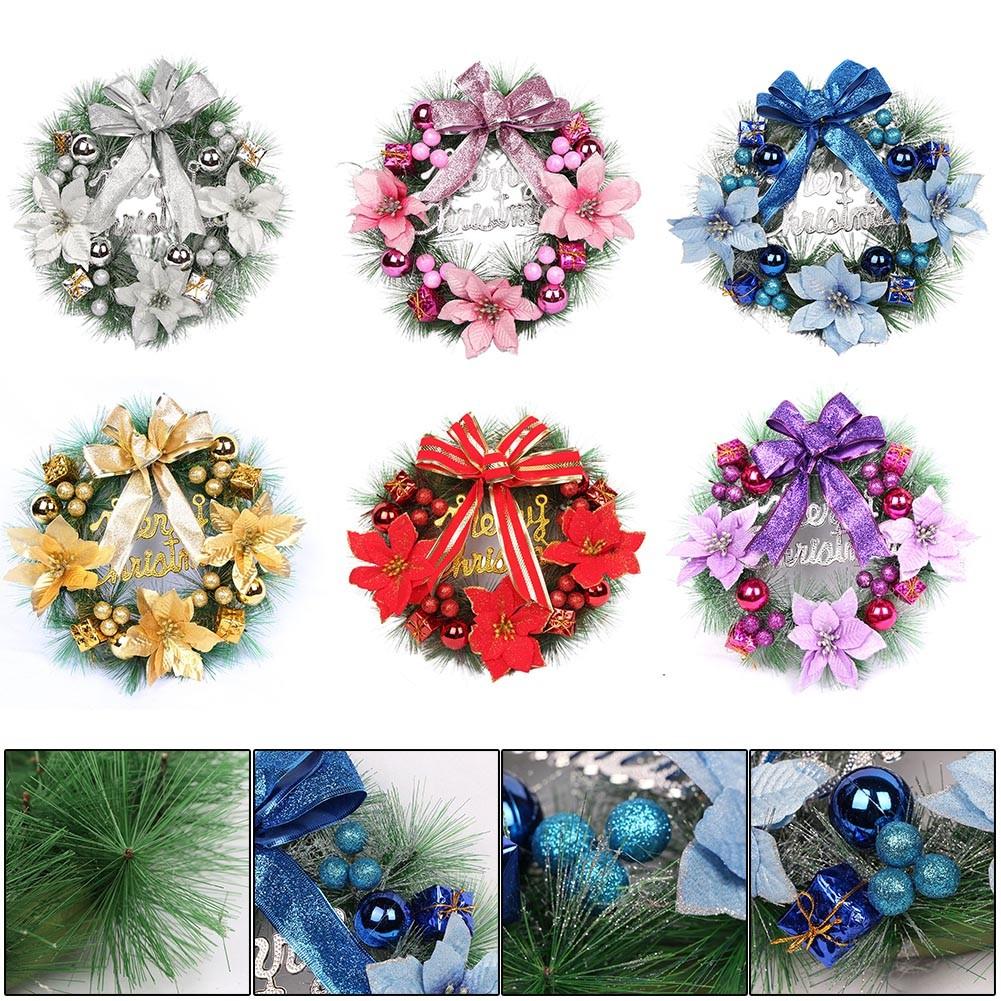 30cm Christmas Wreath Decoration Christmas Door Winter Pine Cones and Baubles