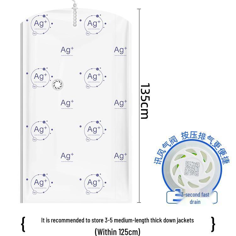 Antibacterial Vacuum Storage Bag: No Pump Needed for Clothes, Quilts, and Cotton Organizing at Home