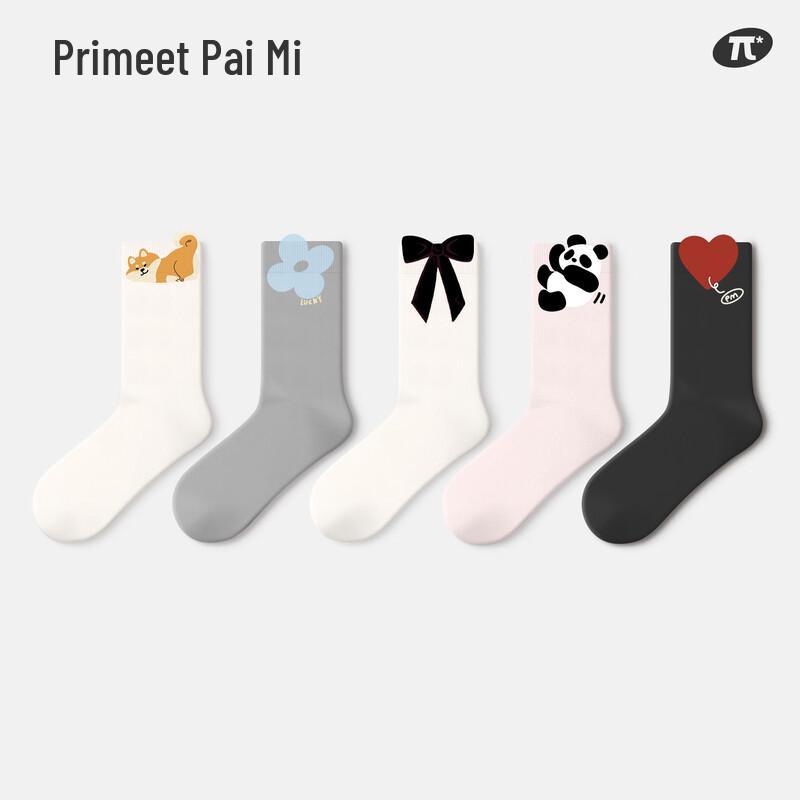 PRIMEET Women s Cartoon Mid-Calf Cotton Socks One Size (EU 36-39)