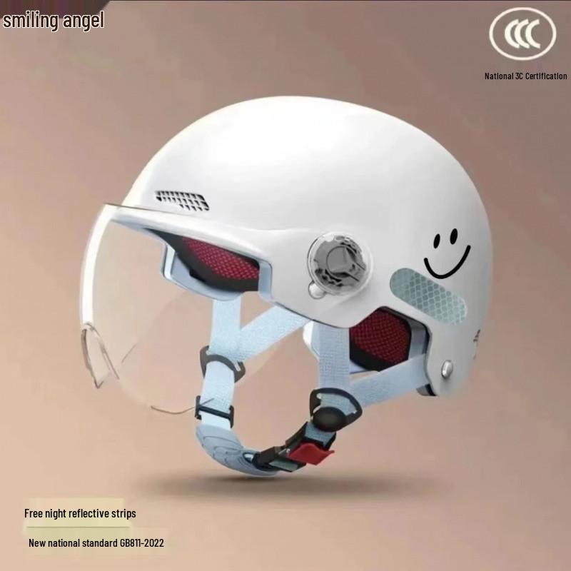 Certified Smiley Face Helmet: Summer Sun Protection for Electric Scooters & Motorcycles