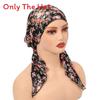 Elegant Floral Print Womens Headscarf Beanie With Polyester Material For All Seasons