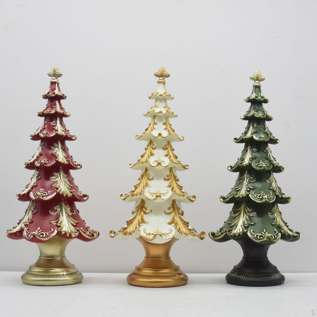 Christmas Tree Figurine Landscaping Xmas Statue Sculpture for Party Living Room Bedroom Office
