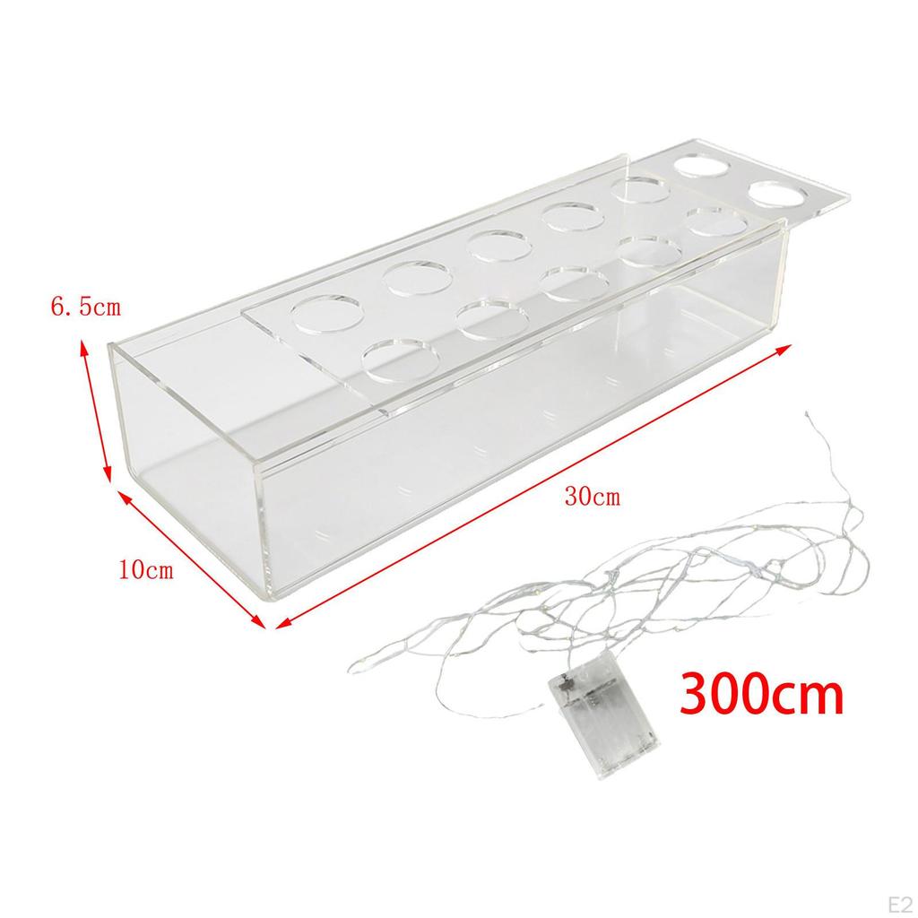 Acrylic Flower Vase Holder Long with Light Bar Modern Decorative Art for Living