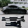 Tesla Model Y Carbon Fiber Side Skirt Diffuser Set - 4 Pieces, Gloss Black