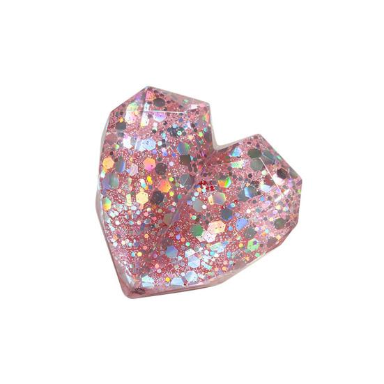 Mobile Phone Finger Telescopic Colorful Sequins Holder Universal 3D Love Heart Folding Phone