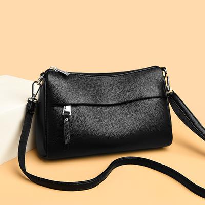 Zacht Leer Middelbare Leeftijd Moeder's Crossbody Tas Elegant Eénschouder Crossbody Tas voor Dames Kleine Handtas