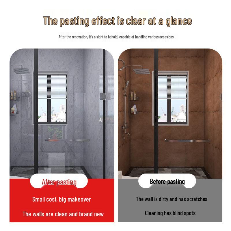 3D Marble Wall Sticker: Self-Adhesive, Oil-Proof, Thickened Decor for Bathroom, Kitchen, Wardrobe