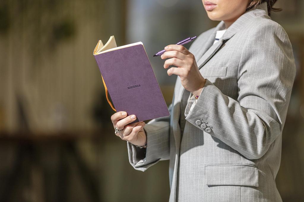 Rhodia Mechanical Hexagonal Aluminum Body with Anodized Aluminum and Hairline Aubergine Pencil, 0.5mm, Script, Barrel, Finish, (CF9308)