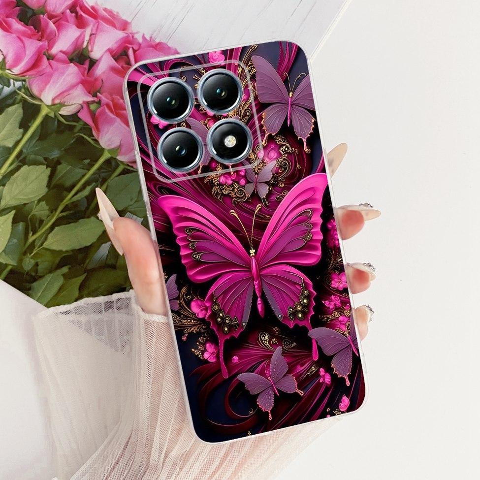 Transparent Casing For Xiaomi 14T Pro Case Cute Cat Luxury Fashion Butterfly Funny Cool Painted Cover 2407FPN8EG