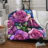 1pc Rose Garden Blanket, Lightweight Flannel Throw Blanket for Sofa, Bed, Travel, Camping, Living Room, Office, Couch, Chair, and Bed