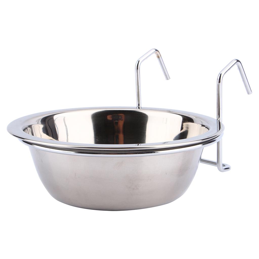 Bol suspendat din oțel inoxidabil pentru animale de companie, cină pentru animale de companie, păsări, pisici, câini, hrană, apă, suport (L)