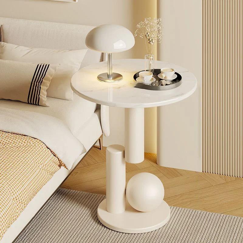 Cream style creative sofa side table, living room small round table, creative coffee table or small round dining table.